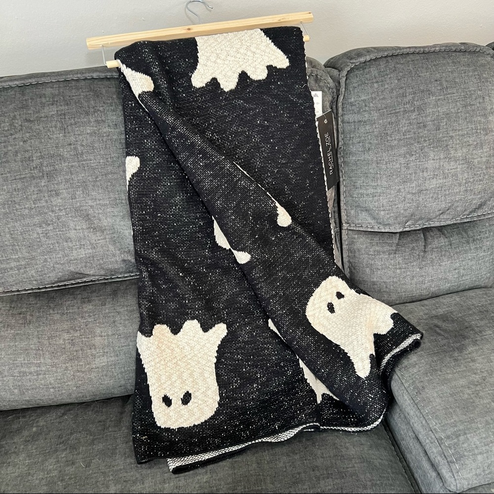 Rachel Zoe Black and White Ghost Throw Blanket